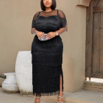 Naiste Must Tutt Pikk Kleit Patchwork V&otilde;rgustik l&auml;bin&auml;gemine Peo&uuml;ritusele Liibuvad Bodyconi ballikleidid Suures suuruses L