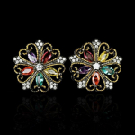 Moodsad retro v&auml;rvilised lilled tsirkoonist naiste k&otilde;rvar&otilde;ngasteks Moeehted 925 h&otilde;betatud lilleehted naiste musta kullaga ehetele must