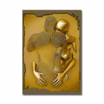 3D visuaalne kuldne h&otilde;bedane seinakunstipildid metallist kaasaegne skandinaaviap&auml;rane isikup&auml;rastatud l&otilde;uend interj&ouml;&ouml;rimaalingud prindid kodukaunistus 50x70cm