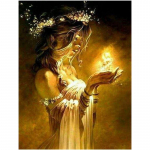 5D Teemantmaaling Ingel T&auml;is&uuml;mmargune puur Mosaiik Teemanttikandid Usk s&uuml;damesse Ristpistes Komplektid Kodukaunistus Kodukaunistus Round 30x40cm