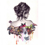 3D-teemanttikandid ristpistega &uuml;mmargune kivimaaling kaunitar ja liblikas Full Round 20x25CM