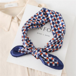 Moodne siidist kandiline sall naistele 60 cm, satiinist kaelaga, juuksesidemega kott, pehme kontorikaelar&auml;t, hijab, naisterahvas.