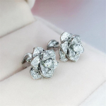 BELLA BOX Full Bling Iced Out Flower K&otilde;rvar&otilde;ngad Naistele Kullav&auml;rvi/H&otilde;beda v&auml;rvi Crystal CZ K&otilde;rva augustamine Pulmaehted valge