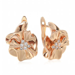 Elegantsed lilledega reljeefse sisekujundusega tsirkoonist k&otilde;rvar&otilde;ngad naistele kullav&auml;rvi vintage ehted pulmapeo aksessuaarid