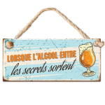 Les Tr&eacute;sors De Lily [A3796] &ndash; t&uuml;rkiissinine metalltahvel  S&otilde;numid  (Kui alkohol siseneb - saladused tulevad v&auml;lja)- 30x13 cm sinine