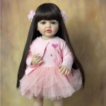 BZDOLL 55 CM 22 tolli Reborn beebi realistlik seisev t&uuml;drukunukk t&auml;ielik pehme silikoonist keha printsess v&auml;ikelaps Bebe s&uuml;nnip&auml;evakingitus same as pictures valge