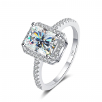 Bague Ringeni sertifitseeritud Radiant Cut Moissanite kihlas&otilde;rmus 1 v&otilde;i 2 Ct teemant pakkumiss&otilde;rmused Sterling H&otilde;bedast Weddig Band Gifts 1ct No.5 valge