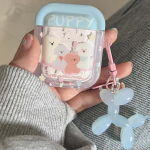 Cartoon Puppy Blue Imd Cute Dog k&otilde;rvaklappide &uuml;mbris Apple Airpod 3 Pro 2nd 2 1 juhtmevaba Bluetoothi ​​laadimiskarbi jaoks Armas sisekate For airpod Pro 2nd