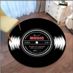 Retro plaadimuusika plaadi muster vaip pehme &uuml;mmargune tekk libisemiskindel matt CD ala vaip elutuba magamistoa sisekujundus ala vaip 100cm