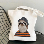 Okste k&uuml;ljes rippuv ostleja laisk tr&uuml;kitud kandekott naistele Harajuku ostuk&auml;ekott t&uuml;druk &Otilde;lakott Lady Canvas Bag 24*26cm