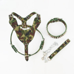 Naastud nahast koerarakmed, needid kaelarihma ja jalutusrihma komplekti keskmise suurusega koertele S 43-51CM