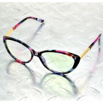 Mood Cateye Blue Flower kullasulamist tempel t&auml;is&auml;&auml;rsed optilised prillid, raam Prillid, silmaraamid, prillid roosa