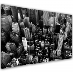 Kolmeosalise pildiga l&otilde;uendiprint New York City Panorama Black White 60x40 valge/must