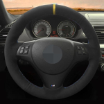 Kohandatud auto roolikate must seemisnahast roolipunutis BMW M Sport M3 E90 E91 E92 E93 E87 E81 E82 E88 X1 jaoks Style 16 gray