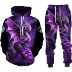 3D Dragon Printed Meeste dressipluus, kapuuts Meeste Loomade Spordidress/Pullover/Jakk/P&uuml;ksid Spordir&otilde;ivad Kevad-s&uuml;gis meeste &uuml;likond XXXL