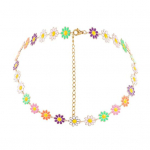 Naiste kaelakee &Otilde;litilkuv boheemlaste v&auml;rvilised lilled armas pikendatud reguleeritav kingitus h&uuml;poallergeenne v&otilde;lukaelakee kuldne