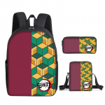 Demon Slayer Anime Seljakott Kimetsu No Yaiba Kotid Kamado Tanjirou &Otilde;pilaste Koolikotid T&uuml;drukutele Poistele Kolmeosaline m&auml;rkmikukott 3pcs