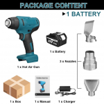 1000 W juhtmeta kuumutusp&uuml;stolid Elektrilised kuuma&otilde;hup&uuml;stolid Elektriliste t&ouml;&ouml;riistade kuivati ​​kahanevate m&auml;hkimist&ouml;&ouml;riistade jootmiseks 18 V aku jaoks 1*Battery