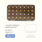 Pillipaber 4 korda p&auml;evas, suur igan&auml;dalane pillikarp reisimiseks, kaasaskantavad tabletikarbid 7-p&auml;evane tabletikonteiner eemaldatav igap&auml;evane ravimikorter 21 sinine