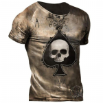 Vintage Horror Skulls Print T-s&auml;rgid Meestele Suvised T&auml;navar&otilde;ivad Hip Hop Lahtine O-kaelus l&uuml;hikeste varrukatega Suur T-s&auml;rk Meeste r&otilde;ivad 6XL