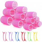 30 tk Big Curlers koolutaja, roosa l&uuml;hikeste juuste lokirull, pikkade juuste lokirull 44 mm 36 mm 25 mm koolutaja, 12 klambriga pardi nokaga, sobib naistele ja lapsele 20x20x3cm