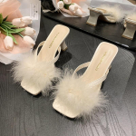 Moodsad naiste sussid Basic Slides Daily Strange k&otilde;rge kontsaga kingad naistele tugeva karvaga suvekingad 35 lilla