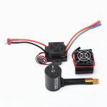 3650 4500KV harjadeta mootor koos 60A ESC ja jahutusradiaatori kombineeritud asendusega HSP HPI Wltoys 1 jaoks:8 / 4500KV must
