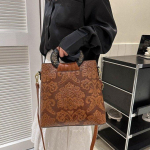 Kirjandus ja kunst Crossbody naiste kott mustriga kontrastv&auml;rviline t&otilde;mblukk suure mahutavusega k&auml;ekott Euroopa ja Ameerika retro naiste kott roheline