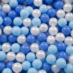 KiddyMoon pehmest plastikust m&auml;ngupallid lastele 100 palli/6cm-2.36in v&auml;rvilised sertifitseeritud made in eu, beebisinine/sinine/p&auml;rl 100 Balls/6cm-2.36in