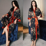 Oversize Print Pidžaamad &Ouml;&ouml;p&uuml;ksid Naiste kimono kleit, hommikumantel pikkade varrukatega hommikumantel Lahtine salongipesu Kevadised &ouml;&ouml;riided Koduriided One Size