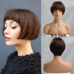 HAIRCUBE Straight Bob Inimjuustest Parukad Tumepruunid L&uuml;hikesed Bob Parukad naisele Remy Hair Machine Made Parukad Kuumakindlad