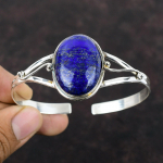 Lapis Lazuli v&auml;&auml;riskivist k&auml;ev&otilde;ru 925 Sterling h&otilde;bedane manseti k&auml;ev&otilde;ru K&auml;sitsi valmistatud stiilsed ehted reguleeritav k&auml;ev&otilde;ru s&uuml;nnikivist ehteid kingitus emale