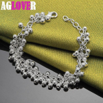 925 Sterling H&otilde;be Matte Full Beads Pallikett K&auml;ev&otilde;ru Ehted 20cm