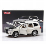 1/24 Scale LX570 Diecast automudeli m&auml;nguasi, tagasit&otilde;mmatav m&auml;nguasi koos heli ja valgusega lastele V&auml;ikelastele poistele T&uuml;drukutele Kingikogu 1/24-20x8x7cm valge