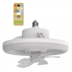 H&auml;mardatav valgusega laeventilaator, E27 LED-l&uuml;hter, 360 kraadi p&ouml;&ouml;rlev kaugjuhtimispuldiga, 3 tuulekiirust, jaoks valge