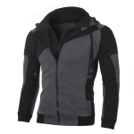 Topeltt&otilde;mblukuga kapuutsiga lapiline jakk meeste spordifliisist isolatsiooniks XXL