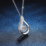 Smyoue 100% Moissanite kaelakee ripats naistele 1,0 ct 6,5 mm 925 h&otilde;bedast ehteid pulmade s&auml;delev &uuml;mmargune moissanite ripats blue
