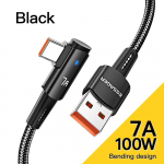 Essager 7A USB Type C kaabel 90 kraadi 100 W kiirlaadimisjuhe telefoni laadija andmejuhtme jaoks 1m must