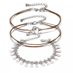 2024 3 tk mitmekihiline jalav&otilde;rude komplekt K&auml;sitsi valmistatud &uuml;mmargune ripatsiga ranna pahkluu kett naistele ehete peokingitus