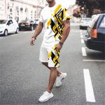 Uusimad Aafrika toteemid, 3D prinditud meeste &uuml;mara kaelaga spordir&otilde;ivad Setsummer l&uuml;hikeste varrukatega T-s&auml;rk l&uuml;hikesed p&uuml;ksid, 2-osaline Setlarge pullover XXL