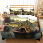 3D Fishing Prinditud voodipesukomplekt Kalap&uuml;&uuml;gi tekikate Padjap&uuml;&uuml;r &Uuml;he-/kaheinimesevoodi t&auml;issuuruses tekikott pestav t&otilde;mblukk Kodukaunistus AU Double 180x210cm
