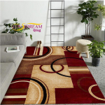 Moodne moodne kohev pehme vaip punane must keerlev valge ala vaip Kaasaegne abstraktne vaip 100x120cm