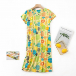 Suures suuruses suvine naiste &ouml;&ouml;s&auml;rk L&uuml;hikeste varrukatega armas multikas magamisriided armsad O kaelaga &ouml;&ouml;s&auml;rgid pidžaamad naiste puuvillane magamiskleit XL