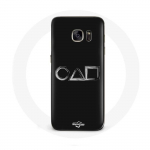 Samsung Galaxy S7 &uuml;mbris Squid Game logo s&uuml;mbolid ruudukujuline ring kolmnurk Must taust