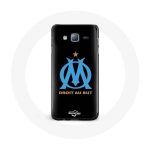 &Uuml;mbris Samsung Galaxy j3 2016 Marseille Olympic logo mustal taustal