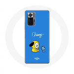 Coque pour Xiaomi Redmi Note 10 Pro Bangtan BTS BT21 Chimmy Jimin Fond Bleu
