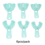 6 tk Hambaimplantaadialus Roheline t&auml;issuuga eemaldatav osaline vormialus Kergesti kokkuvolditav Deflektori plastikust hambaarsti t&ouml;&ouml;riista materjal S/M/L 6pcs