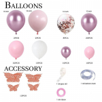 112 tk/komplekt valge metallist roosad &otilde;hupallid Garland Arch Rose Gold Konfetti &otilde;hupall Baby Shower T&uuml;druku s&uuml;nnip&auml;eva pulmapeo kaunistused 112pcs/set