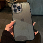 Luksuslik Bling Glitter l&auml;bipaistev &uuml;mbris iPhone'ile 15 14 13 12 11 Pro Max X XR XS 7 8 Plus SE 2020 MiNi p&otilde;rutuskindel l&auml;bipaistev pehme kate iPhone 15 Plus must