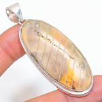 Natural Montana Agate Gemstone Handmade 925 Sterling Silver Pendant 2.80 n3b75